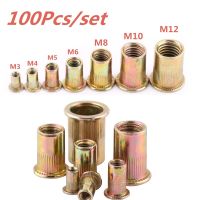 100Pcs/set M3 M4 M5 M6 M8 M10 M12 Rivet Nuts Tools Carbon Steel Rivnuts Blindnuts Nuts Insert Rivet Multi Sizes Tools