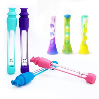 ✠▫▨ Creative Tobacco Glass Straw Reusable Straw Eco Friendly Glass Tube Filter Party Bar Accessories