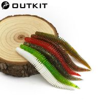 OUTKIT 10pcs Worm Soft Bait Floating 80mm 2.2g Finesse Trout Fishing Lure Aritificial Swimbait Bass Lure Silicone Crankbait