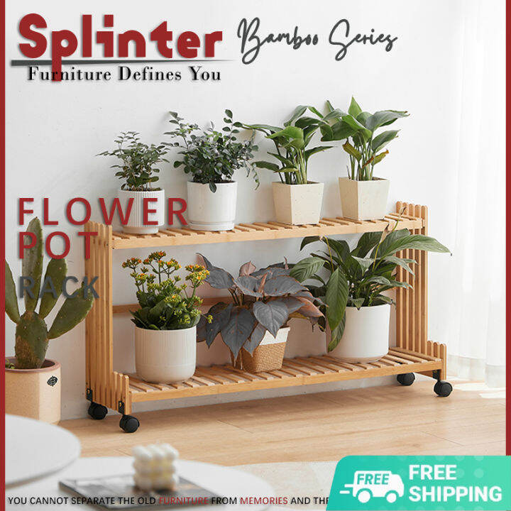 Planter Plant Flowerpot Flower Pots Rack Bamboo Eco friendly with