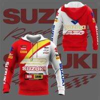 เสื้อกันหนาว มีฮู้ด พิมพ์ลาย Suzuki AXO Racing Team 3 มิติ แบบเต็มรูปแบบ สําหรับผู้หญิง