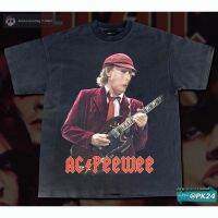 2023Newเสื้อยืดคอตตอน 100% Pee-wee Herman x Angus Young-bootleg T-Shirt