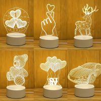 ✒◕┇ Romantic Love 3D Acrylic Led Lamp for Home Childrens Night Light Table Lamp Birthday Party Decor Valentines Day Bedside Lamp