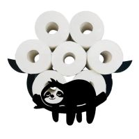 Cute Animal Wall Mount Roll Paper Holder Metal Art Sculpture Sloth Sheep Toilet Bathroom Tissue Rack Storage Shelf Home Decor Toilet Roll Holders