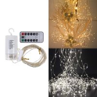 8-Mode Remote Control with Hook, 2M 200 Lights Copper Wire Lights Christmas Decoration Rattan String Lights