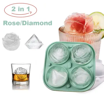 Samuelworld Large Silicone Premium Ice Trays, 2-Pack Combo, 2 Inches Big Ice  Cube Tray 