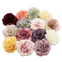 2PCs Peony Artificial Flowers 8cm Large Fake Flowers Head For Wedding Home Decoration Real Touch DIY Garland Wreath Accessories Artificial Flowers  Pl