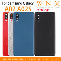 ฝาหลังปิดโทรศัพท์ด้านหลัง A025 A02ปลอกหุ้มสำหรับ Samsung Galaxy พร้อมโลโก้ฝาครอบหลังกระจกแบตเตอรี่ชิ้นส่วนอะไหล่เคสประตูด้านหลังพร้อมกรอบ