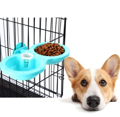 2023 Plastic Pet Dogs Cats Hanging Dish Bowls Feeder For Cage Feeding Watering Non-toxic Material Big Dog Bowl Water Dispenser