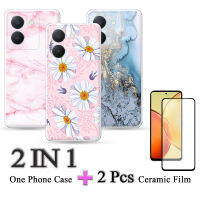 เคสแบบ2 IN 1 VIVO Y36 5G พร้อมฟิล์มกันรอยกันกระแทกโค้งป้องกันหน้าจอเซรามิก