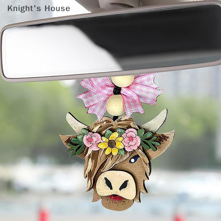 knights-house-คลิปติดช่องแอร์วัวทรงสูงลายการ์ตูนน่ารักอุปกรณ์เสริมภายในรถอุปกรณ์เสริมในรถยนต์