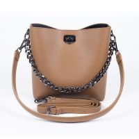 ☍◈ Bucket Bag Women Leather Chain