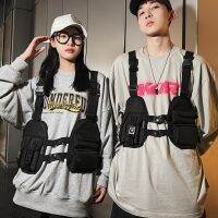 Unisex กระเป๋าหน้าอกแฟชั่น Bullet Hip Hop เสื้อกั๊ก Streetwear กระเป๋าอเนกประสงค์ยุทธวิธีกระเป๋าคาดหน้าอกสีดำเอวผู้หญิงหน้าอก Rig กระเป๋า