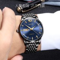 ---Fashion mens watch238814☃ﺴ The contracted double luminous men business calendar watch foreign trade new steel with waterproof watch black mens watch