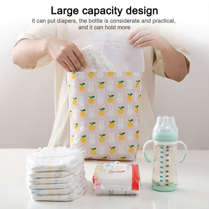 mododo-ถุงผ้าอ้อมนำมาใช้ใหม่กันน้ำ1ชิ้นถุงเก็บเส้นใยโพลีเอสเตอร์ความจุสูงลายการ์ตูนถุงผ้าอ้อมแบบพกพา