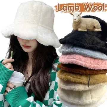 Plush Fluffy Women Bucket Hat Ladies Solid Warm Faux Fur Fisherman Winter  Cap on OnBuy