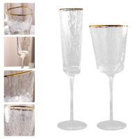 ถ้วยแก้วเหล้าขาสูงตกแต่งแชมเปญสีแดงแก้วทัมเบลอร์คริสตัลแบบวินเทจแก้วเหล้าวิสกี้สีขาวสำหรับงานแต่งงาน