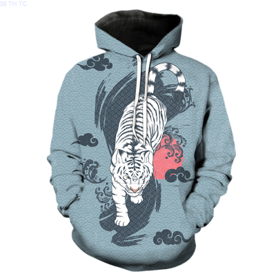 New Cartoon Animal Tiger Mens Hoodies Spring Casual Fashion with Hood Jackets Funny 3d Printed Long Sleeve 2022 Hot Sale Oversized popular