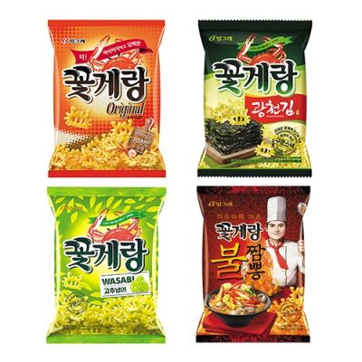 ขนมก้ามปู crab shape snacks brand binggra 70g꽃게랑 ขนมเกาหลี