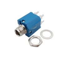 Blue PJ-612A 6.35mm 5 Pin Audio Female Jack Connector Nut Panel Mount Microphone Amplifier Headphone 6.35 Socket For TRS Plugs