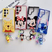 เคสมิกกี้น่ารัก S23อัลตร้าพีซีเคสแข็งสำหรับ Samsung Galaxy S22 S22Plus S22Ultra S23 S23Plus ลายการ์ตูนเคสโทรศัพท์ป้องกันพร้อมจี้