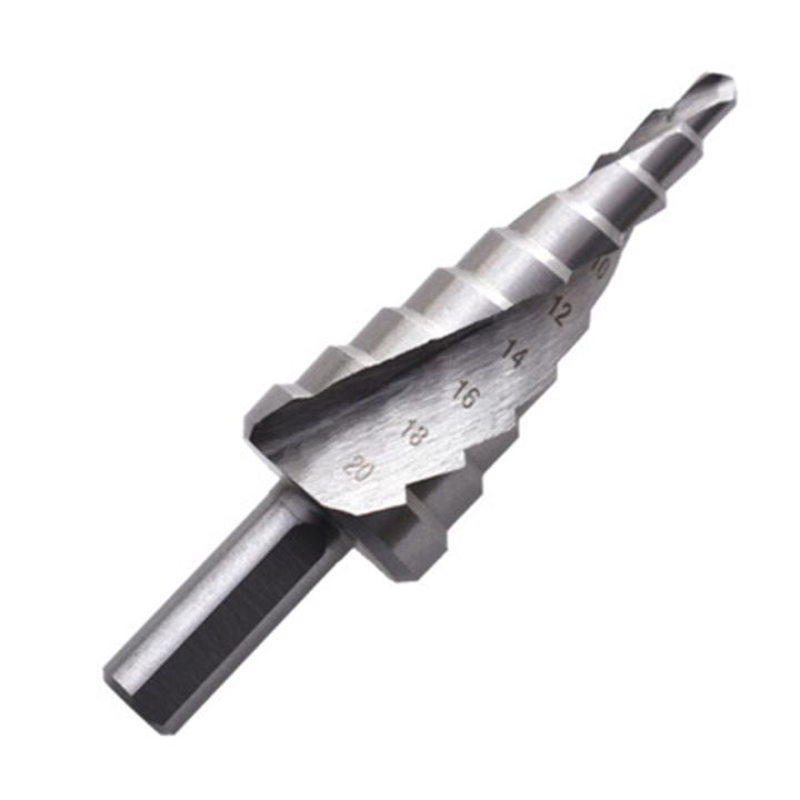 3-12mm-4-12mm-4-20mm-hss-straight-flute-step-drill-bit-silver-wood-metal-hole-cutter-coring-tool-set