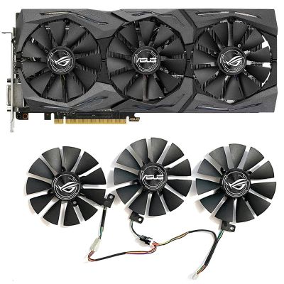 87มม. GTX1060 T129215SU 6Pin 1070 1080ที่ทำความเย็น GPU สำหรับเอซุสสตริกซ์ GTX 1060 OC 1080 1070 1080Ti RX 480พัดลมทำความเย็นการ์ดจอ