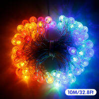 Coloured Globe String Lights 10m32.8ft 100 LED Globe Fairy Lights With Remote Control USB Multi Colored Flexible Romantic Light