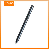 LDNIO ปากกาพรีเซนเตอร์ไร้สายตัวคลิก Powerpoint ปากกา Stylus หน้าจอสัมผัสสำหรับโครงการการสอนในสำนักงานการคลิกเกอร์ PPT การควบคุมระยะไกล