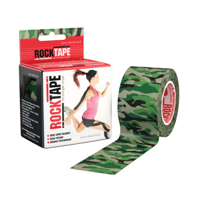 Rocktape Camo-Green 5cmx500cm - อุปกรณ์พยุงกล้ามเนื้อ ลดปวด และลดการบาดเจ็บของกล้ามเนื้อ