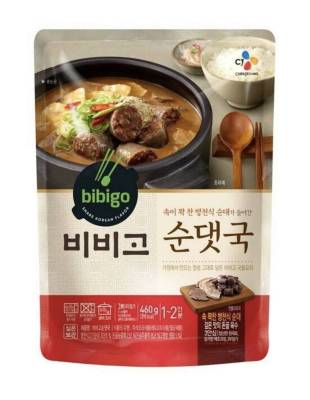 อาหารเกาหลี ซุปซุนแดกุก 순댓국 cj bibigo korean blood sausage soup 460g
