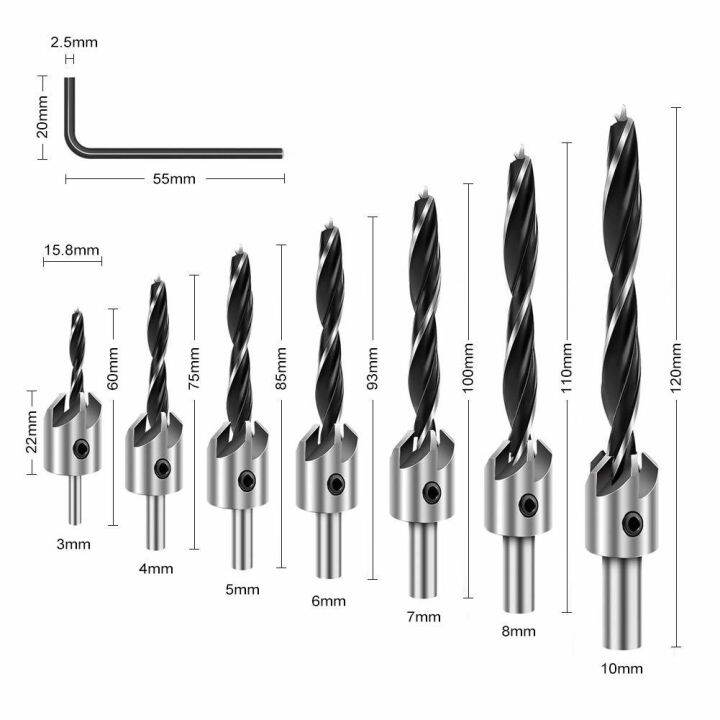 countersink-drill-bit-set-high-speed-steel-for-wood-chamfer-boring-woodworking-tool-carpentry-reamer-counterbore-pilot-hole-cut