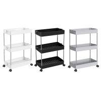 34 Tier Slim Storage Cart Mobile Shelving Organizer Slide Out Portable Rolling Storage Utility Cart Rack for Kitchen Bathroom