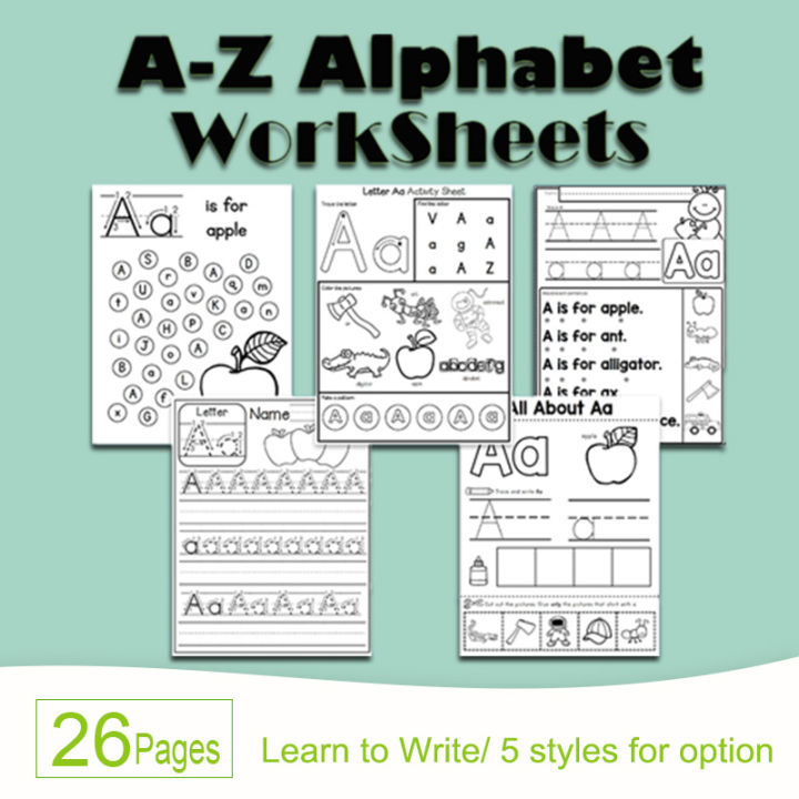 26 Pages My First Learn-to-Write Workbook Alphabets Letter A To Z Line ...