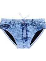 Mandylandy Fashion 3D Printing Mens Sexy Imitation Denim Underwear Beach Shorts Young Men Jeans Briefs Underpants