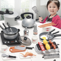 Kitchen Playset เครื่องครัว ขนาดสมจริง ทำอาหาร เตา หม้อ อุปกรณ์ครัว จำลองทำอาหาร ครัวเด็ก ของเล่น