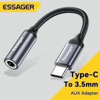 Essager USB Type C 3.5 Jack Earphone Adapter USB C to 3.5mm Headphones AUX Audio Adapter Cable For Huawei P30 Xiaomi Mi 10 9 Es Cables