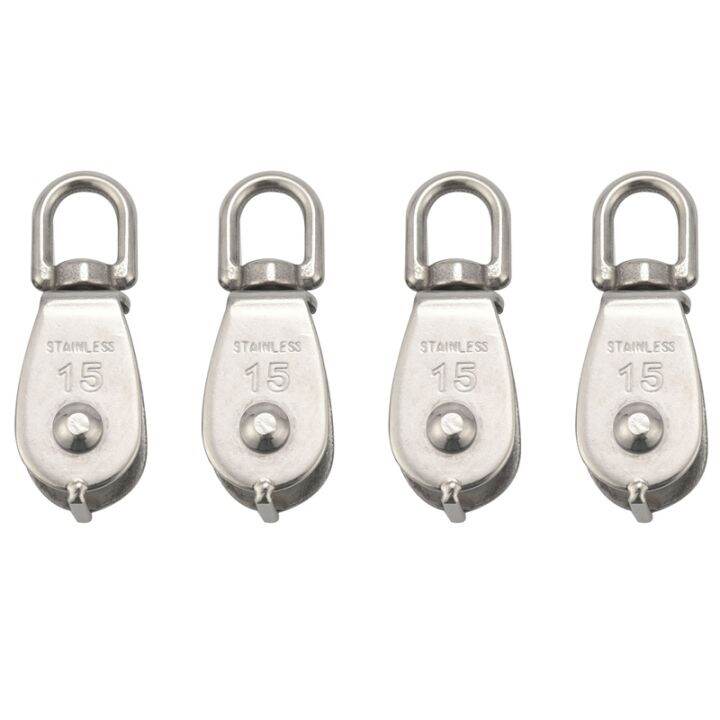 4pcs-single-pulley-block-m15-stainless-steel-small-pulley-roller-for-rope-cord-in-outdoor-360-swivel-silver-pulley