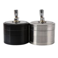 【CC】 New Hand Crank Tobacco Mill Grinder Metal Crusher 4Parts 60MM Pipe Herb Accessories