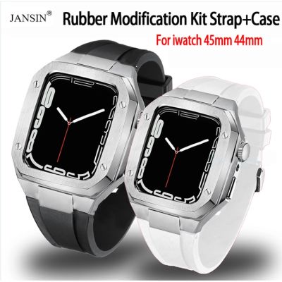 jansin สายยาง สายนาฬิกา applewatch 8 7 45มม สาย+modification kit เคส สําหรับ iwatch series 8 7 6 SE 5 4 45มม 44มม smart watch