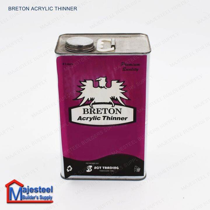 4L Breton Acrylic Thinner High Gloss Finish Fast Dry Cleaning Enamel