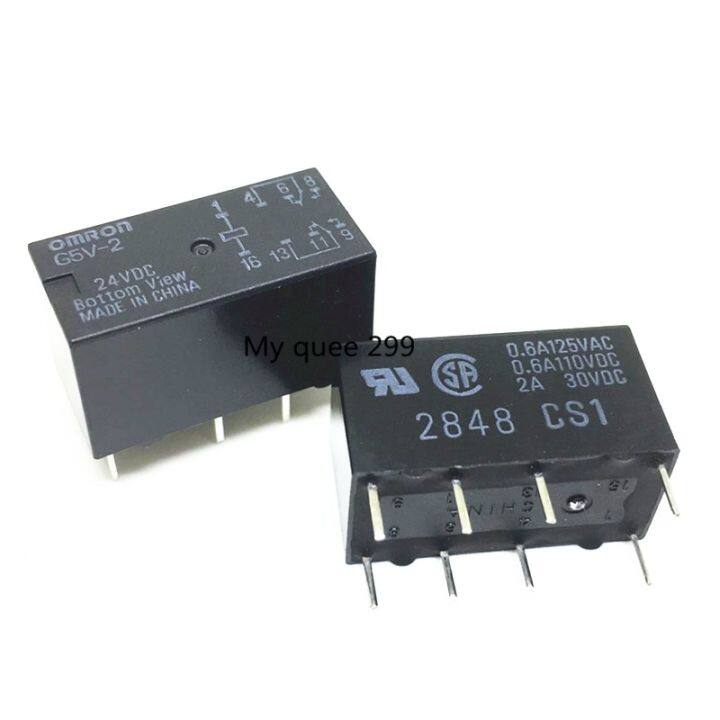 【♘COD Free Cas♘】 EUOUO SHOP 10ชิ้น/ล็อต G5v-2-24vdc G5v-2 G5v 2 24vdc 24V รีเลย์ Certified