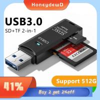 HONEYDEWD สำหรับพีซี USB ไปยัง SD 2 in 1 Cardreader อัจฉริยะ หน่วยความจำความเร็วสูง การ์ดหน่วยความจำ SD เครื่องอ่านการ์ด