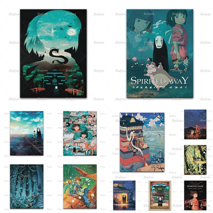 spirited-away-wall-art-โปสเตอร์-studio-ghibli-hayao-miyazaki-ญี่ปุ่นอะนิเมะภาพวาดผ้าใบโปสเตอร์และพิมพ์สำหรับ-room-home-decor-ใหม่