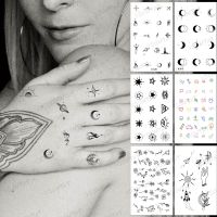 Waterproof Temporary Tattoo Sticker Mini Small Pattern Moon Sun Black Tatto Hand Fake Tatoo Man Woman Child Flash Tattoos Art