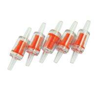 5 Pcs Red Clear Plastic Air Pump Check Valves For Fish Tank Aquarium