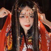 ปิ่นปักผมพู่ไข่มุกทรงหยดน้ำทำด้วยมือม่านหน้าคิ้วจี้หัวใจเครื่องประดับตกแต่งผมสไตล์ฮั่นฟู่โบราณ