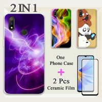 แบบ2 IN 1สำหรับ Realme เคส3 Pro เคสโทรศัพท์ซิลิโคนพร้อมปกป้องหน้าจอเซรามิกกระจกแบบเทมเปอร์โค้ง