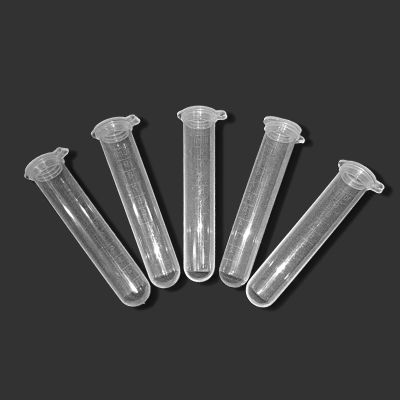 【YF】﹍❀❅  100pcs/bag 10ml Plastic Centrifuge Lab Test Tube Vial Sample Round-bottom Cap Specimen