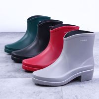 New Woman Rain Boots Ankle Boot for Woman Waterproof Solid Color Shoes Spring Autumn Rain Boots Non-Slip Female Casual Shoe 98